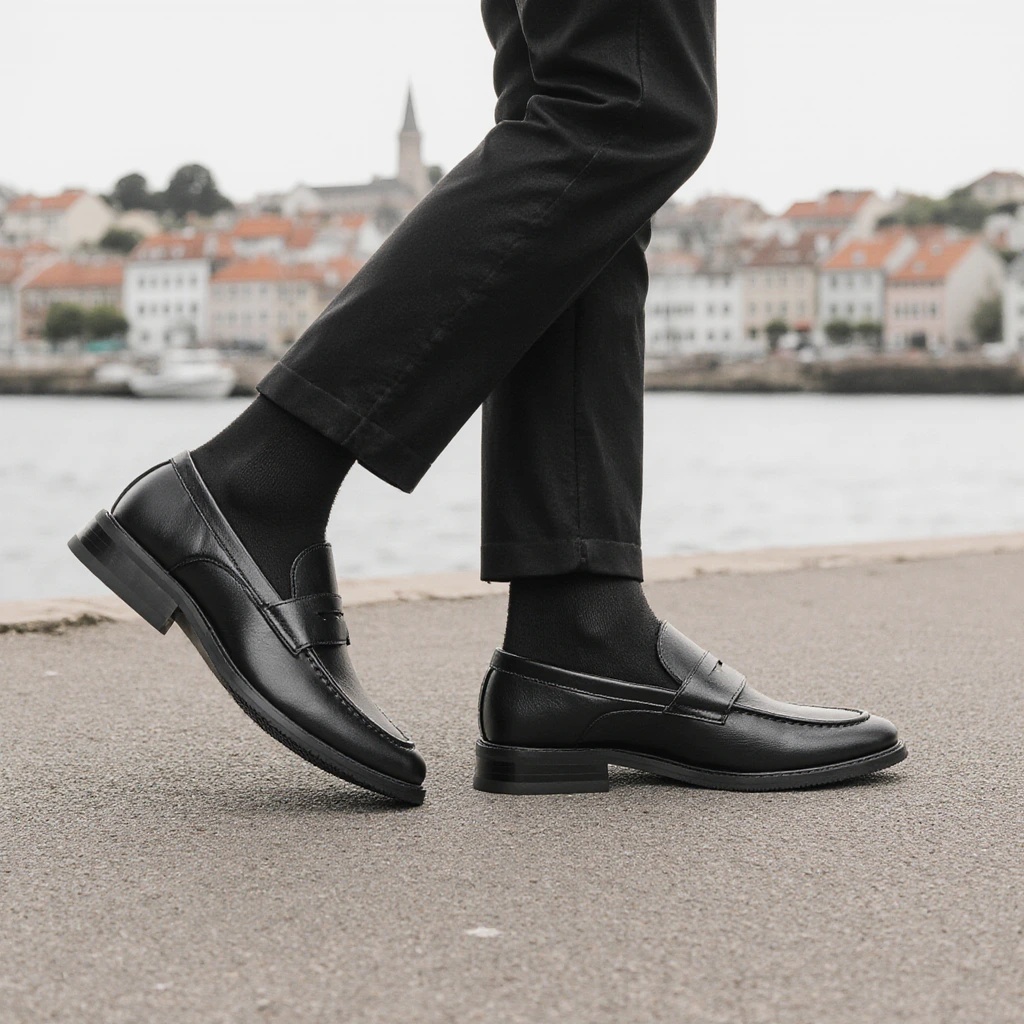 Men'S Shoes Top Brands - Erkek Siyah Penny Loafer'lar Klasik İş