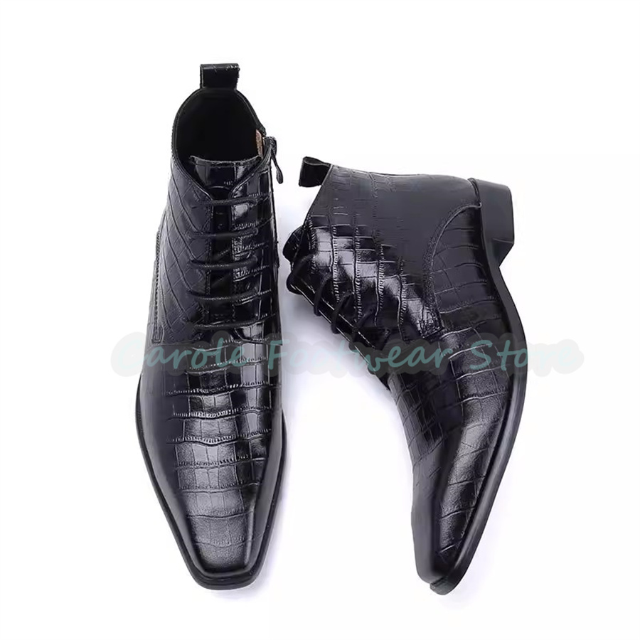 Shoes Heels Men - Moda Hakiki Deri yarım çizmeler Erkekler