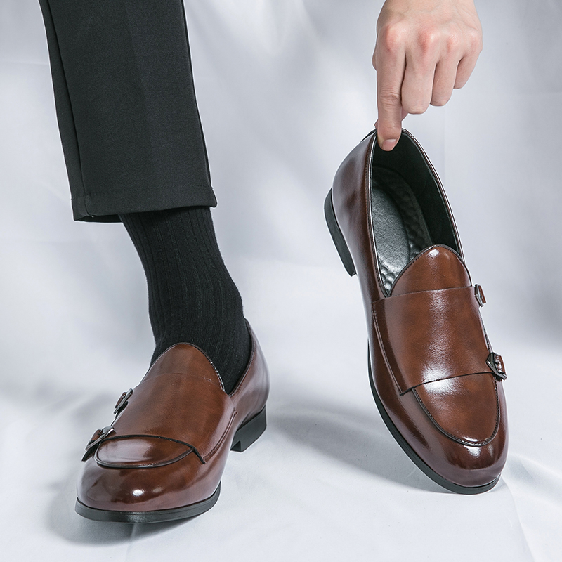 Monk Strap Shoe - Erkek deri ayakkabı Resmi Keşiş Adam