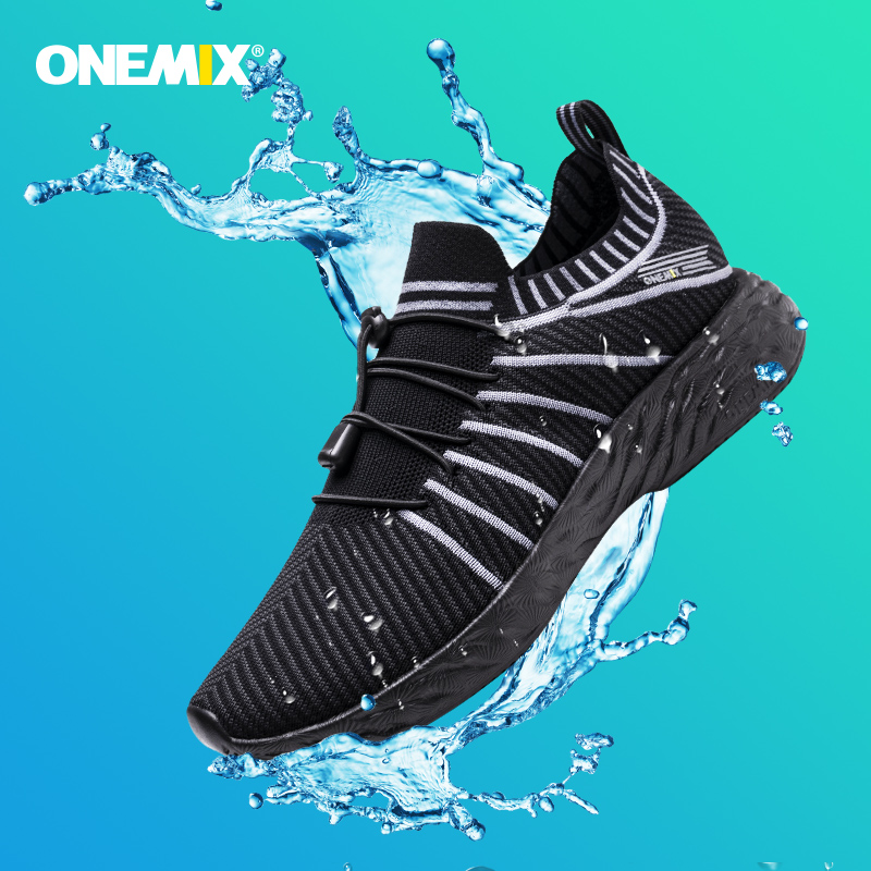 Men Shoes Runners - ONEMIX Su Geçirmez Siyah koşu ayakkabıları