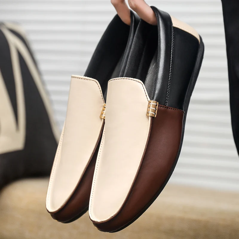 Men'S Shoes Top Brands - Erkekler için moda deri makosenler düz