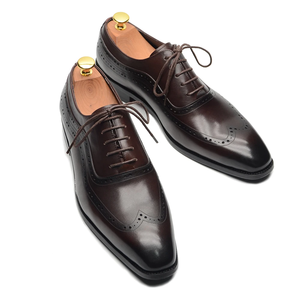 Men Shoes For Wedding - Lüks Erkek Kanat Ucu Oxford Elbise