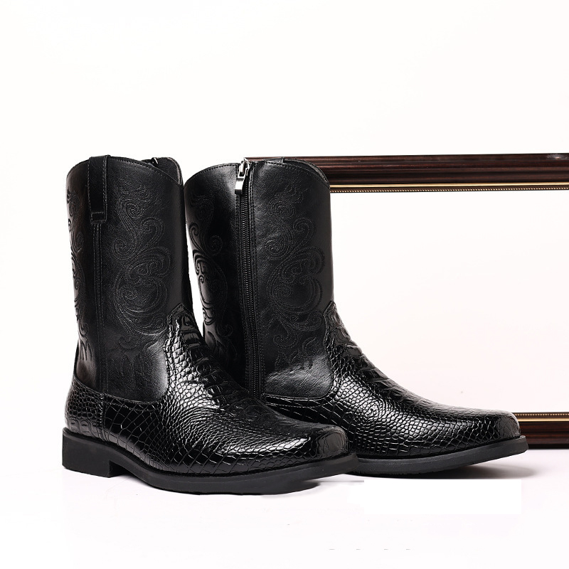 Erkek Timsah Desenli Deri Kovb - Shoes Heels Men incelemesi ve fiyatı
