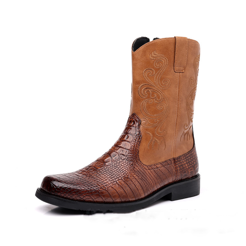 Erkek Timsah Desenli Deri Kovb - Shoes Heels Men incelemesi ve fiyatı