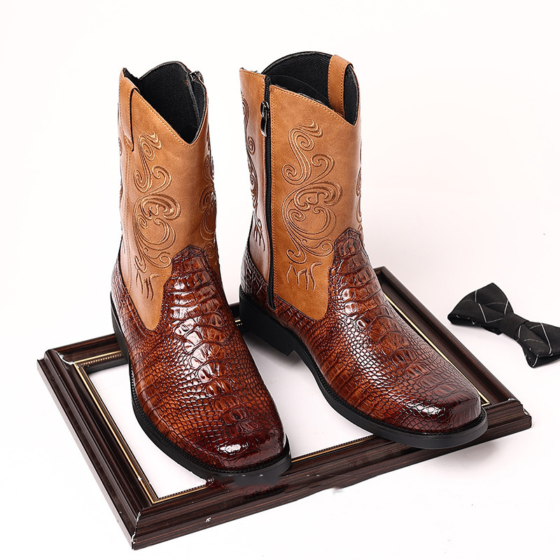 Erkek Timsah Desenli Deri Kovb - Shoes Heels Men incelemesi ve fiyatı