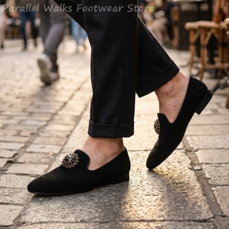 Erkek Süet Loafer'lar Kristal  - Men Shoes For Wedding incelemesi ve fiyatı