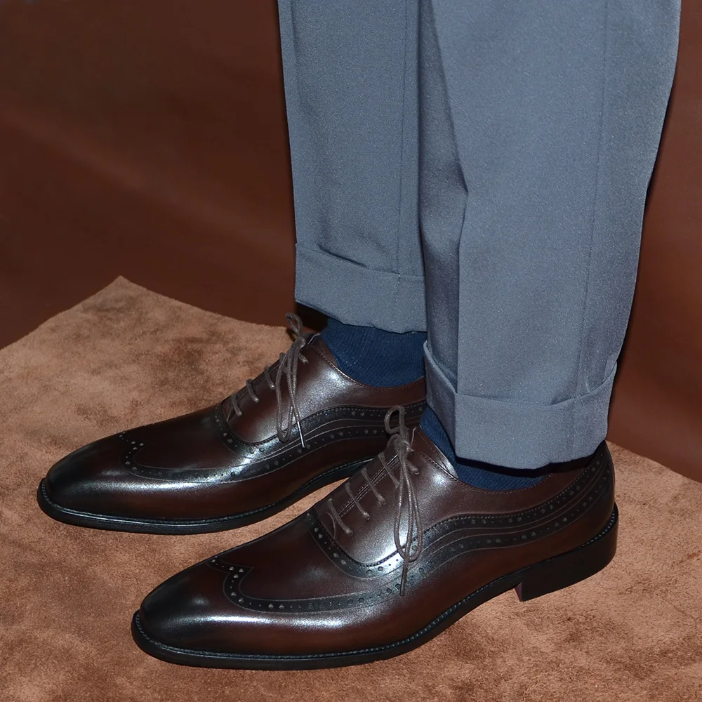 Lüks Erkek Kanat Ucu Oxford El - Men Shoes For Wedding incelemesi ve fiyatı